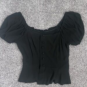 Black button up top